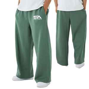 กางเกงวอร์มขาบานเอวกลางผ้าฟลีซคอตตอน 100% คุณภาพพรีเมียมสำหรับผู้ชาย พร้อมซิปกันน้ำ - Product Image 2