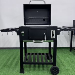 <span class=keywords><strong>XL</strong></span> Grand Barbecue en Fonte avec Chariot Barbecue à Charbon de bois Fumeur Barbecue avec Thermomètre Restaurant <span class=keywords><strong>Pizza</strong></span> au Charbon de Bois - Product Image 2