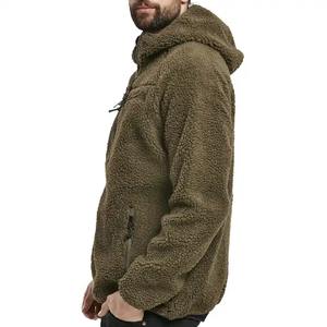 Dernière meilleure qualité hommes bleu marine Heavyweight Zipper Hoodies avec Sherpa fourrure dans les sweats à capuche à bas prix - Product Image 3