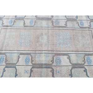 Alfombra Vintage, Alfombra de Lana Azul y Blanca de 3.8x6.5 pies - Product Image 5