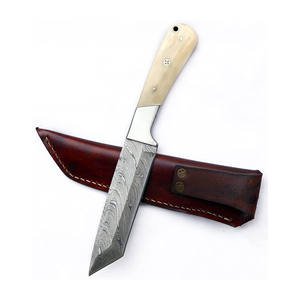 Ensemble de couteaux en acier damas à haute teneur en carbone de qualité supérieure avec belle poignée en palissandre pour la chasse en plein air Camping OEM personnalisable - Product Image 1