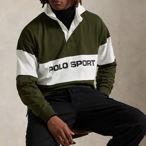 Vente en gros de polos à manches longues pour hommes Big Fit Sport Rugby Tricoté Lavable à la machine Applique à col polo Service OEM ODM - Product Image 1