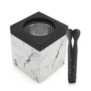 White Marble Cube Bakhoor <b>Burner</b> Modern Oud <b>Incense</b> <b>Holder</b> with Mesh Top - Product Image 3