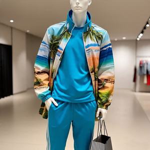 Chándal de nailon cortavientos para hombre al por mayor, conjunto de pantalones cortos de 2 piezas, ropa de calle reflectante, ropa deportiva de verano con logotipo personalizado OEM - Product Image 3