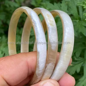 Hermoso grueso Natural de alta calidad cuerno de búfalo brazalete conjunto pulido arte popular Europa Animal estilo joyería - Product Image 2