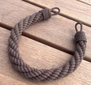 Abrazaderas para Cortinas de Cuerda de Algodón Marrón Hechas a Mano: Decoración Boho para Ventanas - Product Image 1