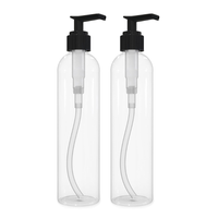 236ml vide clair PET bouteille en plastique Lotion pompe presse bouteilles huile maquillage cosmétique distributeur conteneurs liquide corps savon bouteille