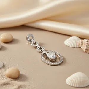 Elegante Dije de Plata con Circonita Cúbica para Mujer, Joyería de Moda - Product Image 2