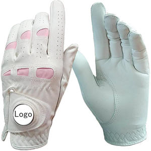 Gants de golf en cuir Cabretta avec logo personnalisé OEM pour dames Vêtements de sport respirants couleur rose et blanc doux pour bébé - Product Image 6