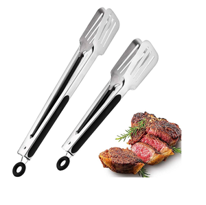 Herramientas de cocina Pinzas para ensalada de bloqueo de acero inoxidable Pinzas de silicona y utensilios de cocina y restaurantes Uso de boda real - Product Image 6