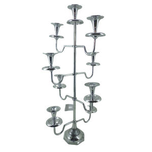 Bougeoir en métal à 5 bras pour décoration de la maison bougeoir couleur argent pour décoration de salon fait à la main en vrac - Product Image 1