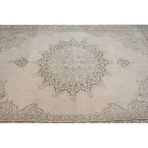 Tapis turc vintage 6,7x10,1 pi (205x307 cm), tapis gris à motifs floraux - Product Image 4
