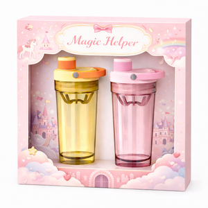 Coffret Cadeau Licorne <span class=keywords><strong>Princesse</strong></span> Adorable – Gourde d'extérieur en Tritan sans BPA pour Enfants avec Paille, Bouteille en <span class=keywords><strong>Plastique</strong></span> Anti-fuite pour l'extérieur - Product Image 1