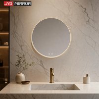 Miroir de salle de bain rond de 600 mm avec éclairage LED personnalisé, gradation progressive, fournisseur d'accessoires dorés de 4 mm, fabricants de LED sur mesure