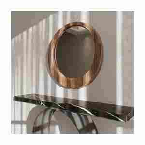 Modern Style Custom Design Decorative Round <b>Mirror</b> with <b>Wooden</b> Frame High Export Quality From India for Wall Usage - Product Image 3