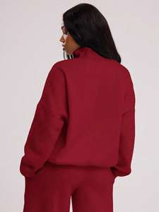 Conjunto Deportivo Corto de Invierno para Mujer al por Mayor, Sudadera con Capucha y Pantalones Deportivos, Casual, Transpirable, Ligero, Personalizable OEM - Product Image 3