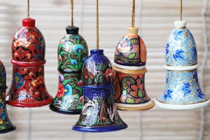 Christmas Paper Mache Bells Hanging Christmas <b>Tree</b> <b>Stand</b> and Accessories Ornament Ornaments - Product Image 2