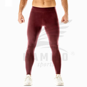 2024 Latest High Waist Breathable Men's Fitness <b>Leggings</b> Gym Workout Pants XL Size Cotton Fabric Solid Print Outdoor Exercise - Product Image 1