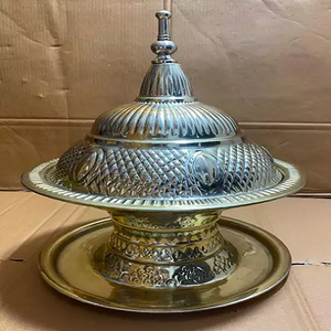 ชามเสิร์ฟพร้อมจานสำหรับเครื่องครัว,จานโลหะสีทองสำหรับตกแต่งร้านอาหารโรงแรมจานดินเนอร์ช้อนโต๊ะ - Product Image 6