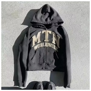Custom Graphic for <b>Y2K</b> Zipper Color Block Thick Fleece 100% Cotton Unisex Hoodie Bulk Discount <b>Streetwear</b> Apparel Own Tag - Product Image 3