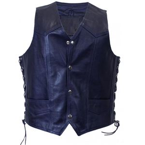 Chaleco de moto de piel de vaca con estilo al por mayor 2025, jersey de carreras personalizado, chaleco de cuero estilo Club, chaleco de motorista para hombre - Product Image 1