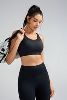 Soutien-gorge de sport à bretelles larges pour femmes, de haute qualité, en gros, personnalisé, à maintien élevé