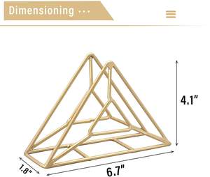 Soporte de pañuelos recubierto de polvo dorado para fiestas de boda, vajilla de alambre de hierro, soporte de servilleta personalizado a precio competitivo - Product Image 2