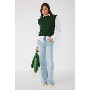 Suéter de Punto sin Mangas con Patrón Geométrico - Product Image 1