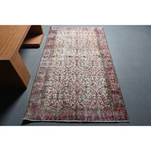 พรมขนสัตว์สไตล์ตุรกีโบราณสีเบจและชมพูแบบ3.8ft x 6.6ft พรมห้องนั่งเล่นพร้อมแผ่นรองยางขนาด9x12 - Product Image 1