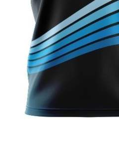 Menufecture Customized <b>Men</b> Black And <b>Blue</b> <b>Polo</b> <b>Shirt</b> Short Sleeve Striped Design Polyester Cotton Pique Casual Sports Golf Wear - Product Image 6