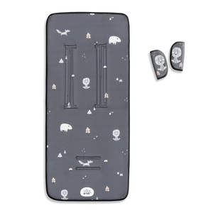 Housse en tissu gris pour poussette avec protection de ceinture - Product Image 1