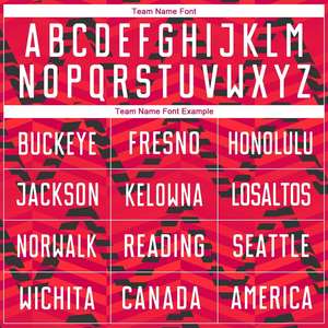 Camiseta de Fútbol Geométrica Roja y Negra Personalizada - Camiseta de Entrenamiento de Secado Rápido con Estampado de Sublimación en Zig-Zag - Product Image 5