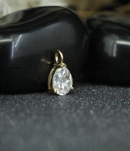 Pendentif de mariage en moissanite taille poire pour homme et femme par Phoenix Enterprise, en argent sterling 925 plaqué or jaune - Product Image 4