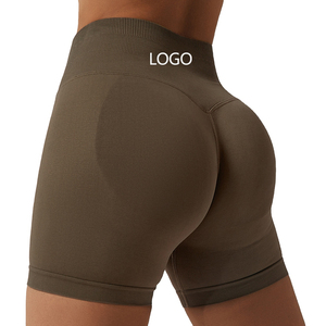 Oem Custom Seamless Gym Shorts Women Quick Drying Soft High Waist Butt Lift Yoga Pants Custom <b>Tight</b> Fitting Sports Shorts - Product Image 1