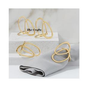 Juego de Anillos para Servilletas de Diseño Nuevo en Color Dorado Aluminio, Juego de Cuatro Anillos para Servilletas con Forma de Árbol para el Hogar y Restaurantes - Product Image 6