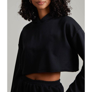 ชุดครอปมีฮู้ดถักสำหรับผู้หญิงชุดครอปแบบลำลองทันสมัยใส่สบายสำหรับทุกฤดู - Product Image 3