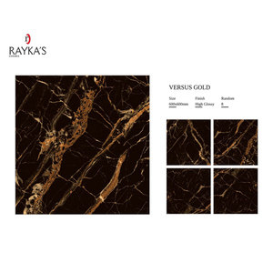 Carreaux de sol en marbre de porcelaine 60x120 brillants de luxe émaillés d'or pour l'intérieur de salon épaisseur de 5mm - Product Image 1