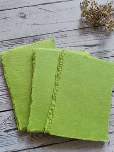 Papier de chiffon de coton vert clair Khadi A4 200gsm 100% coton 20X30 cm feuilles en boîte de fée de style indien - Product Image 4