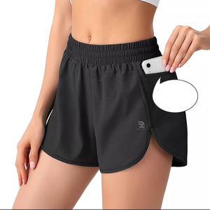 Short de sport athlétique pour femmes, style urbain, vêtements de fitness, jogging, taille élastique, 100% polyester - Product Image 1