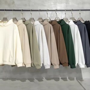 เสื้อมีฮู้ดแนววินเทจของผู้ชายผ้าฝ้าย100% 500 GSM โอเวอร์ไซส์เสื้อฮู้ดโอเวอร์ไซส์มีซิปมีรอยขาด - Product Image 3