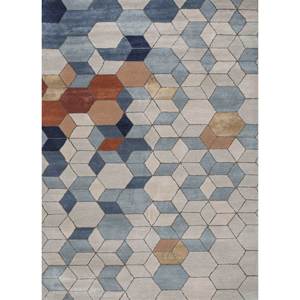 พรมขนสัตว์และวิสโคสทอมือลายเรขาคณิต รุ่นเจเนซิส คลาสสิค สีไอวอรี่ สำหรับห้องนั่งเล่น ห้องโถง หรือรถยนต์-TNQ-186 - Product Image 1