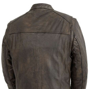 Veste en cuir de vache personnalisée de haute qualité pour homme, imperméable, nouvelle mode, col montant, coupe confortable pour l'hiver - Product Image 6