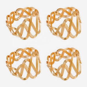 Suministros hechos a mano al por mayor precio bajo boda redondo diseño Simple Metal chapado en oro servilletero para restaurante Hotel vajilla - Product Image 2