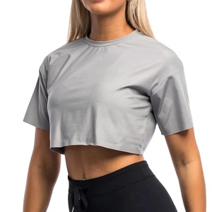 Camiseta Corta de Verano para Mujer, Cuello Redondo, Manga Corta, 100% Algodón, Transpirable, de Secado Rápido, Alta Calidad, Lisa, 2027 - Product Image 2
