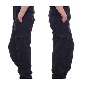 <b>Men's</b> Casual <b>Work</b> Pants Large Size Cotton Elastic Waist Multi-Pockets Straight Pattern Lightweight Winter Cargo Pants Loose Fit - Product Image 6