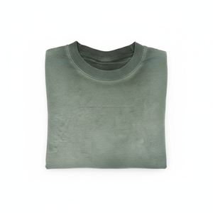 Camisa de punto satinado 100% algodón con tecnología de secado rápido, corte holgado, hombros caídos, estilo casual de verano, ropa urbana de secado rápido, logotipo personalizado OEM - Product Image 6