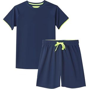 Ensemble T-shirt et short en coton confortable pour hommes Vêtements d'été élégants avec logo personnalisé Respirant et durable - Product Image 1