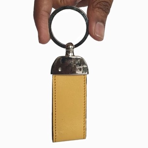 New Design Men Women Classic Genuine Leather Keychain with Metal Ring to Hold <b>Keys</b> Keyholder with <b>Custom</b> Logo Engraved - Product Image 1