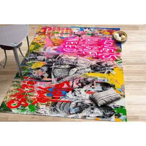Tapis imprimé : moderne, coloré, l'amour est tout ce dont nous avons besoin, tapis en velours de luxe - Product Image 5