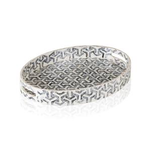 Plateau en incrustation de vadrouille artisanale avec motif géométrique Une pièce d'accent élégante parfaite pour servir des boissons ou décorer une table basse - Product Image 6